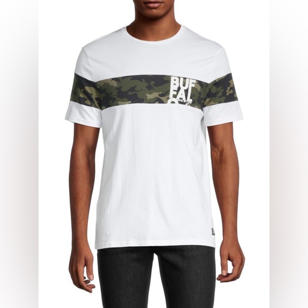 BUFFALO David Bitton | camo-print graphic tshirt | mens size xl